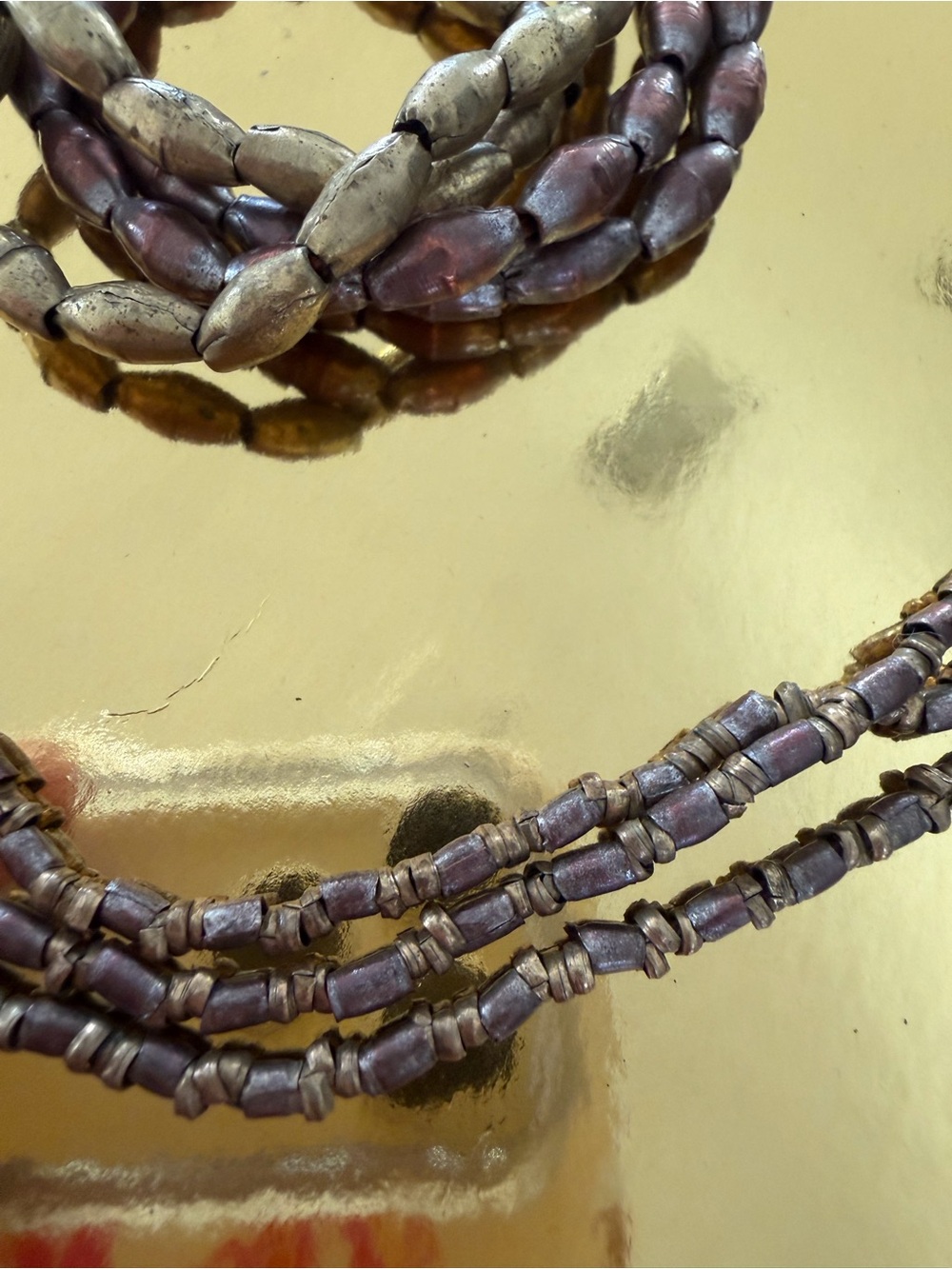 Artisan Metal Bead Necklace & Bracelet Set Tribal Boho Statement Jewelry - Picture 7 of 7